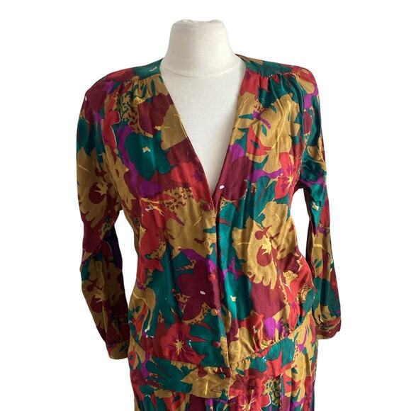 VINTAGE JO HARDIN Skirt Set Womens Sz 10 Floral Print Cottagecore - Picture 2 of 8